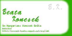 beata koncsek business card